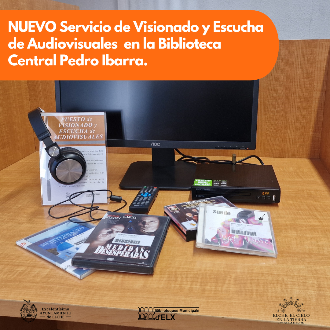 Nuevo servicio de visionado y escucha de audiovisuales en la Biblioteca Central Pedro Ibarra