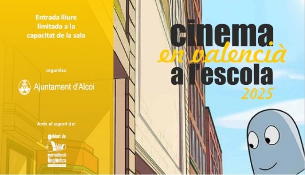 Cartel"Cinema en valencia a l'escola"