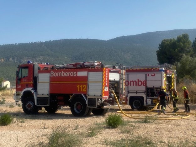 Bomberos en un incendio