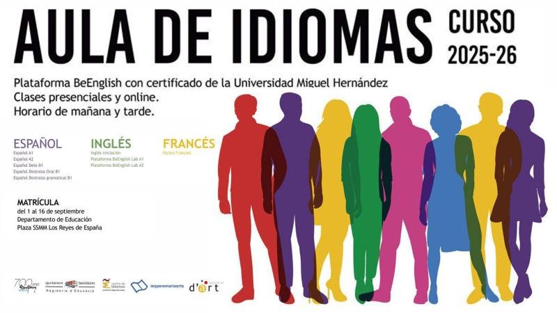 Educación abre la matrícula para el Aula de Idiomas, con cursos de inglés, francés y español para extranjeros