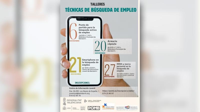 El Pacte per l’Ocupació organiza en Benidorm cuatro talleres sobre técnicas para mejorar la búsqueda de empleo