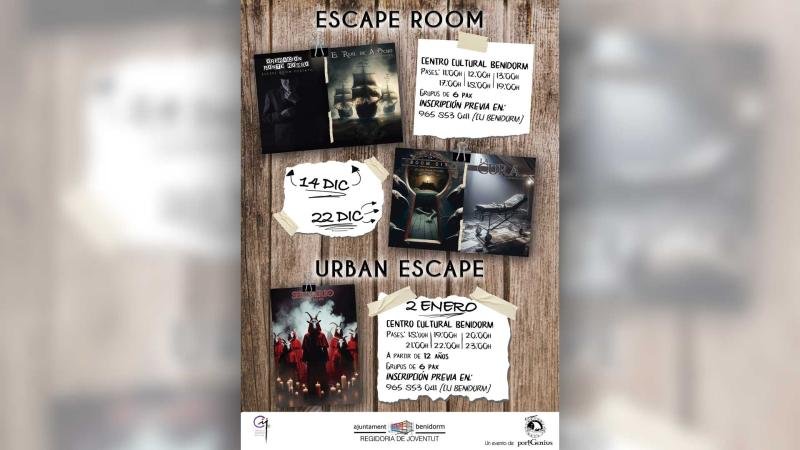 Juventud organiza cinco ‘Escape Room’ por Navidad los días 14 y 22 de diciembre y 2 de enero