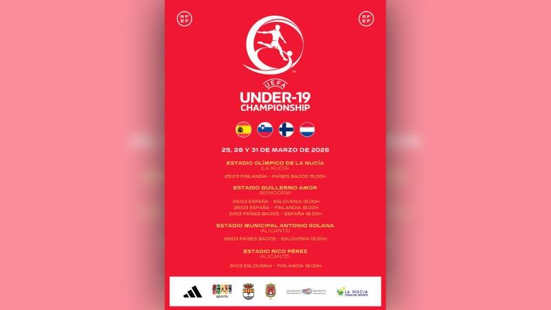 Benidorm acogerá los tres partidos de la Ronda Elite UEFA de selección española de fútbol sub 19